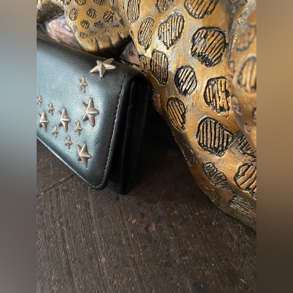 Jimmy Choo Black Wallet with Silver Stars - Picture 4 of 15